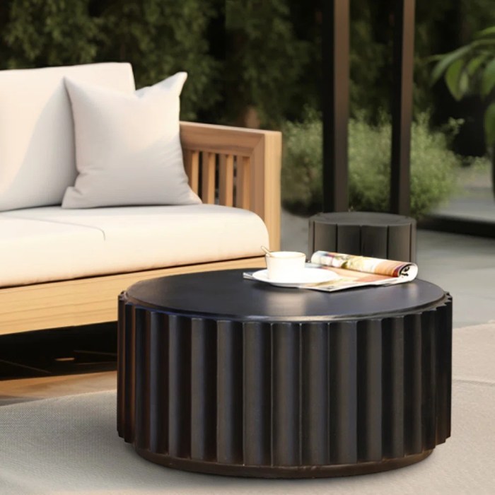 Round outdoor coffee table cover