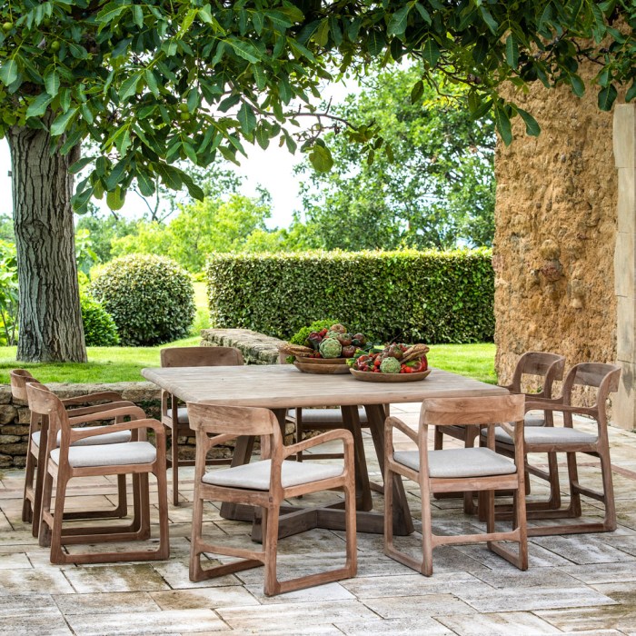 Teak luxury dining furniture reclaimed sally dennis table outdoor armchair living